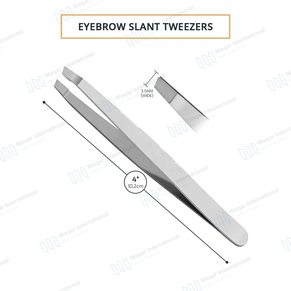 Slanted Eyebrow Tweezers 4″ Angled Tips