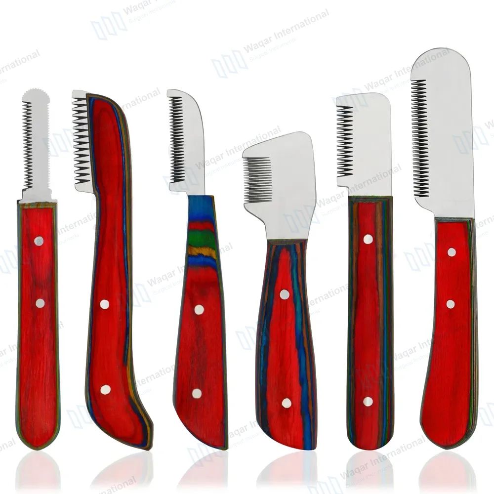 6 Pcs Stripping and Carding Knives Set – Multi Color Handle