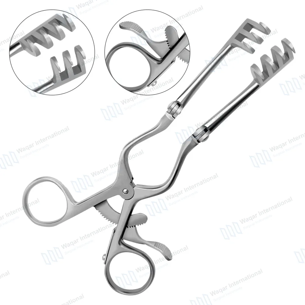 Beckman Weitlaner Retractor 9″ 3×4 Sharp Prong Hinged Blade