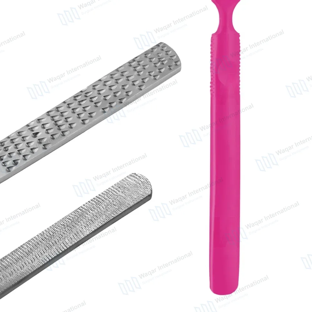 Foot File and Rasp 7″ Double Sided Callus Remover Pink Handle