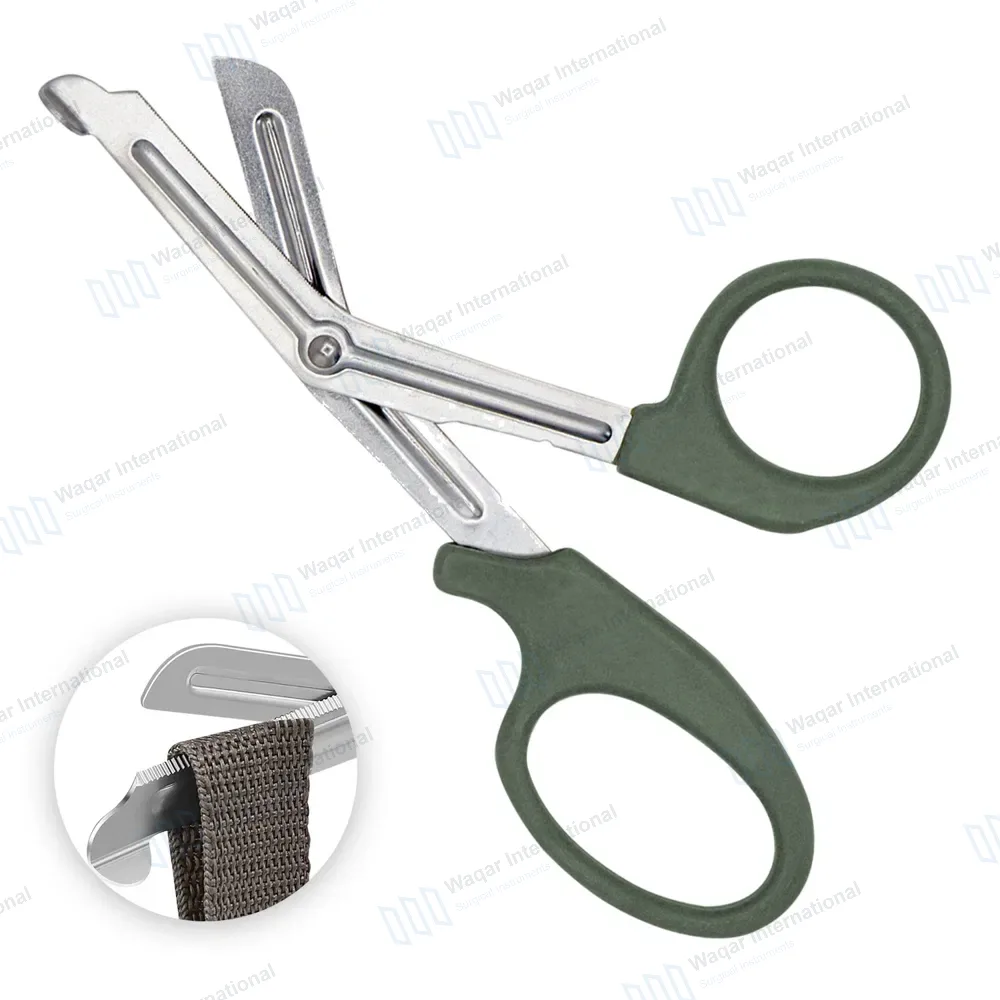 EMT Trauma Shears 7.25″ Blunt Tip Olive Handle