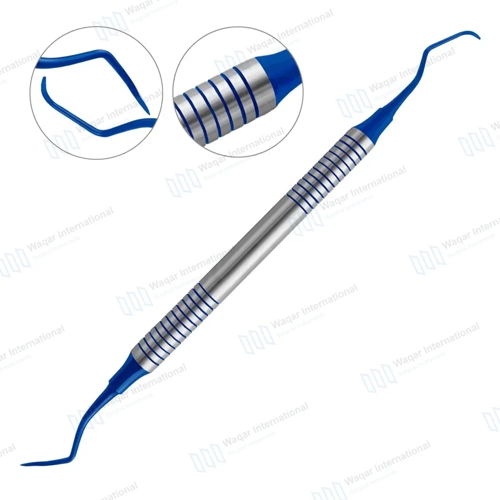 McCalls Curette 13S/14S Blue Coated Tips with Hollow Handle
