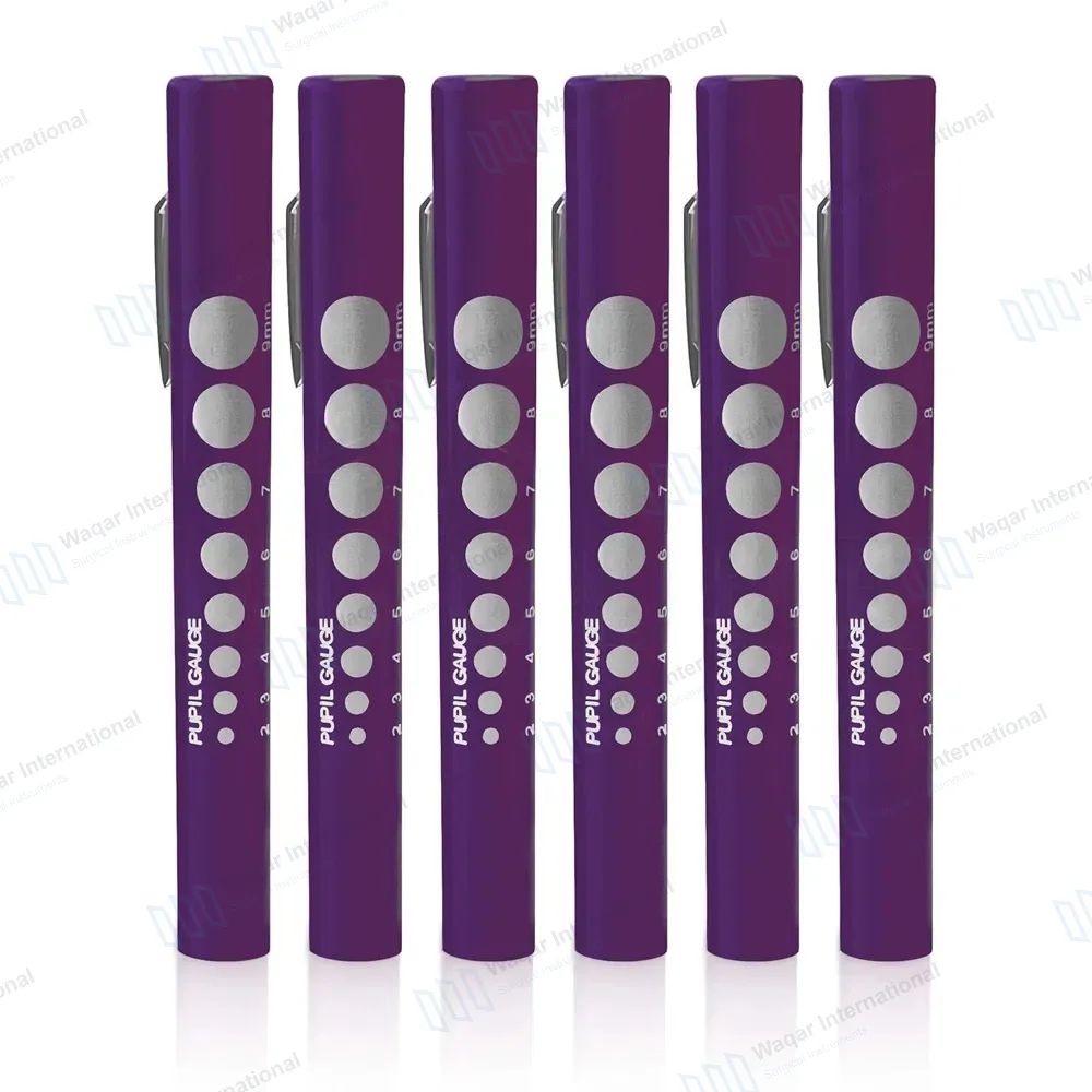 6 Disposable LED Pupil Gauge Penlight Set – Purple