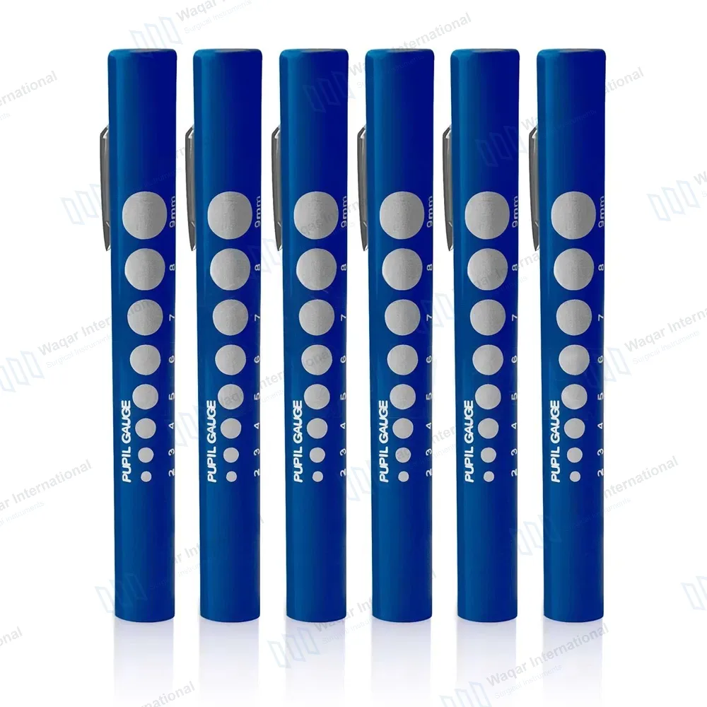 6 Pcs Disposable LED Pupil Gauge Penlights Set – Blue