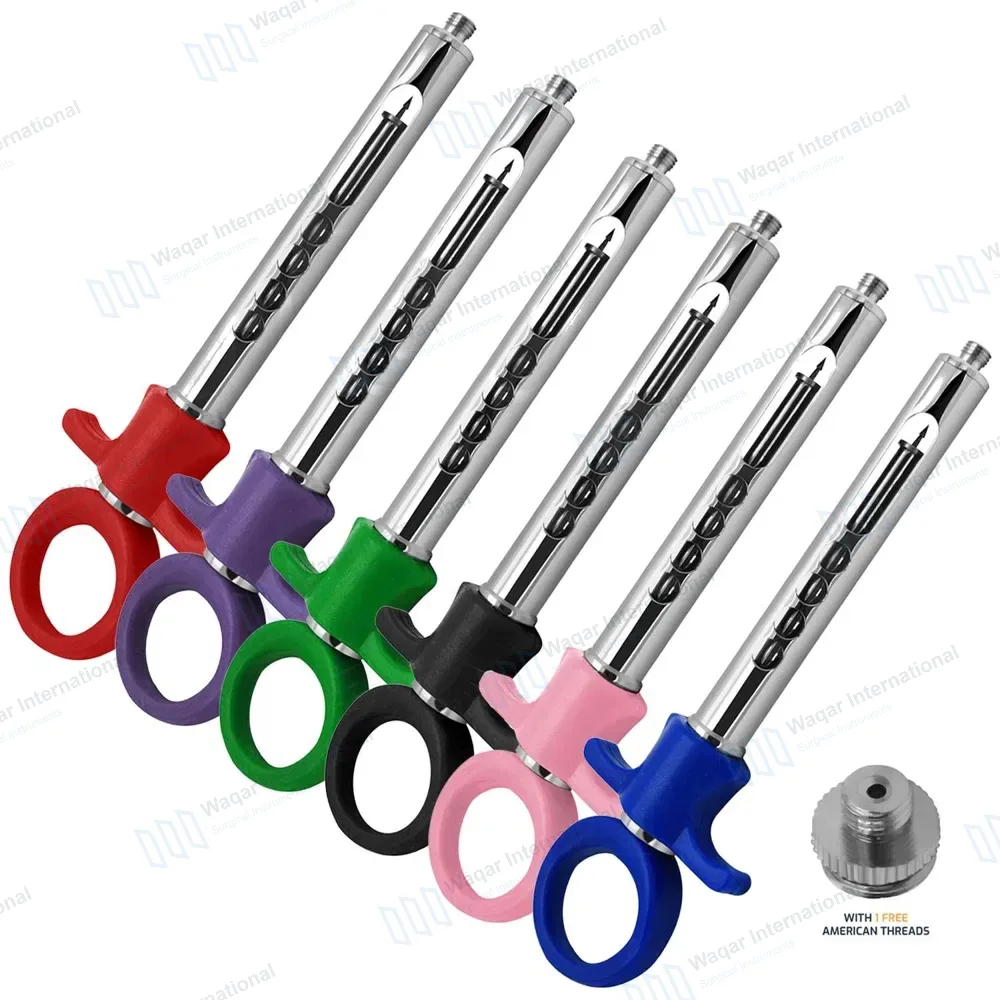 6 Pcs Self Aspirating Dental Anesthetic Syringe 1.8mL with Plastic Handle