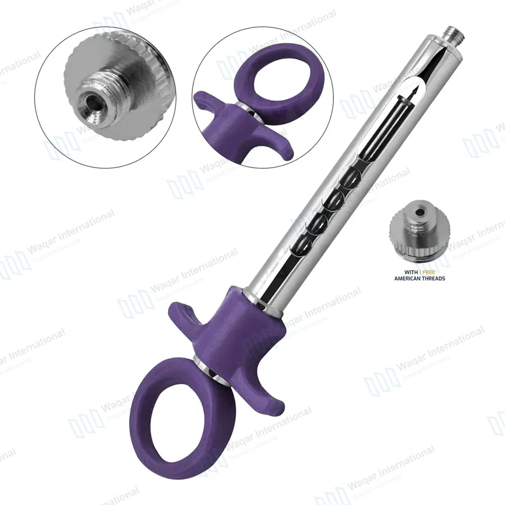 Dental Self Aspirating Syringe 1.8ml Auto Passive Purple Plastic Handle