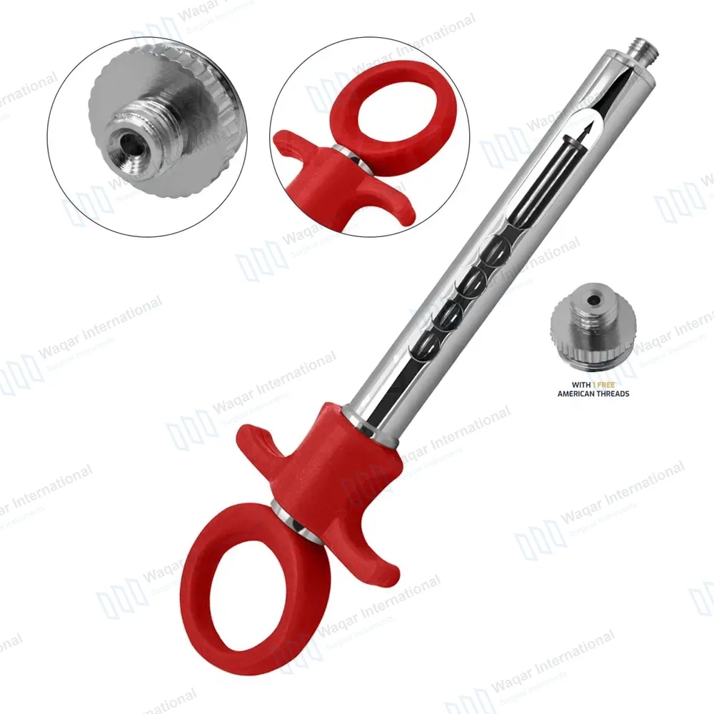Dental Anesthetic Self Aspirating Syringe 1.8ml Auto Passive Red Plastic Handle