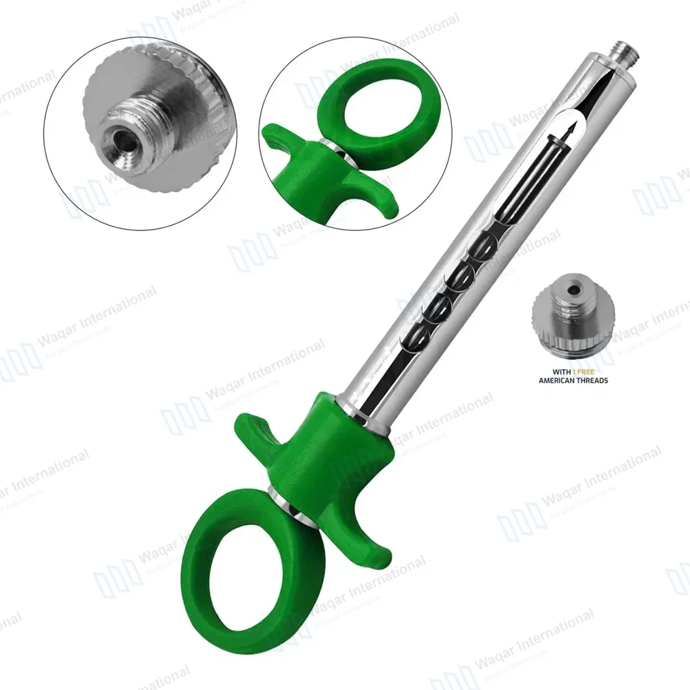 Dental Anesthetic Self Aspirating Syringe 1.8ml Auto Passive Green Plastic Handle