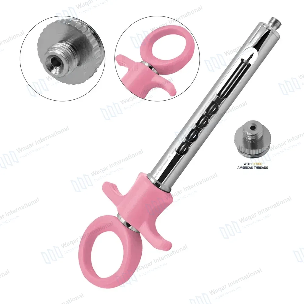 Dental Anesthetic Self Aspirating Syringe 1.8ml Auto Passive Pink Plastic Handle