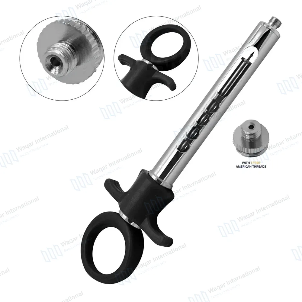 Dental Self Aspirating Auto Passive Syringe 1.8ml Black Plastic Handle