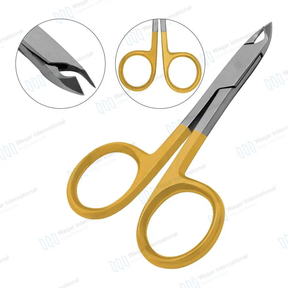 Cuticle Nipper Scissor 4″ Gold Ring Handle