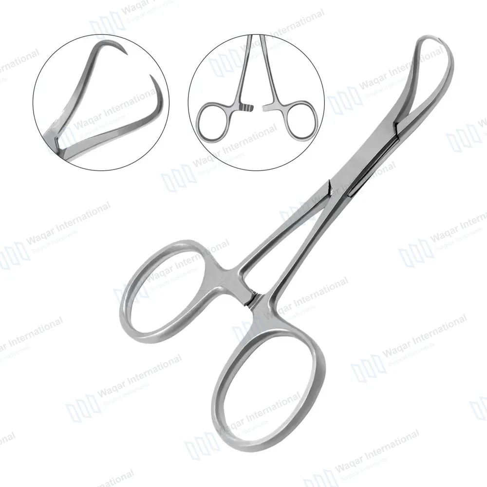 Backhaus Towel Clamp Forceps 4.3″ (11cm) Curved Pointed Jaws