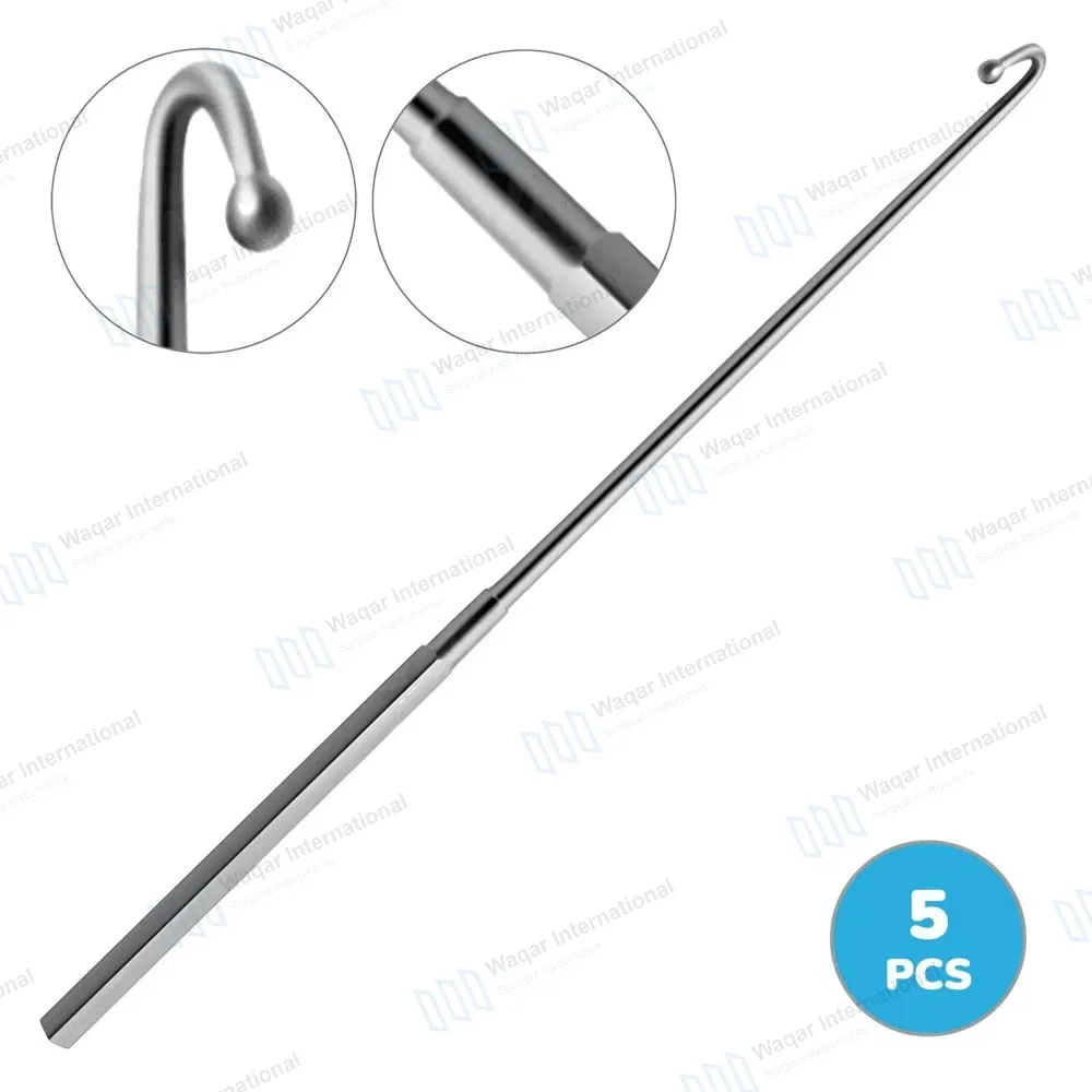 5 Pcs Covault Spay Hook Set 9″ with Curved Probe Tip