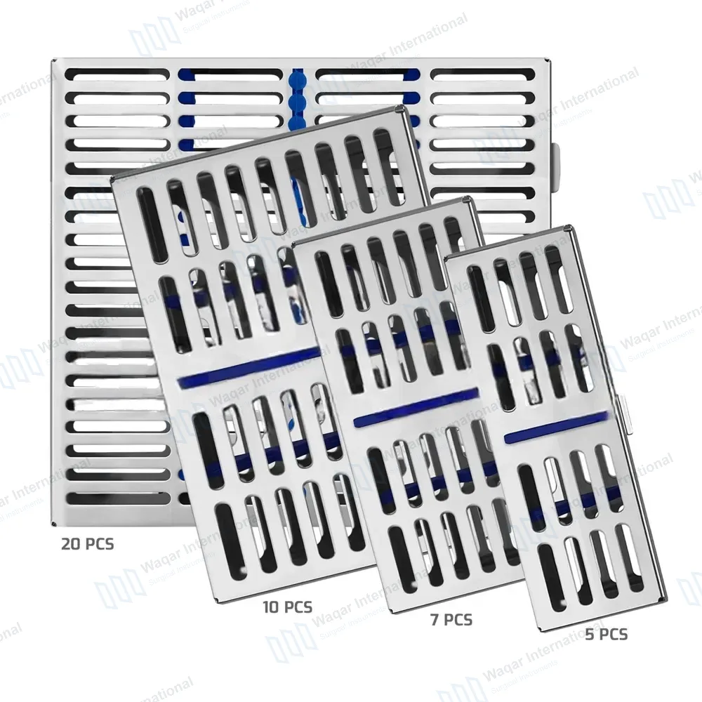 4 Dental Autoclave Sterilization Cassettes Rack Box for 5, 7, 10 and 20 Instruments