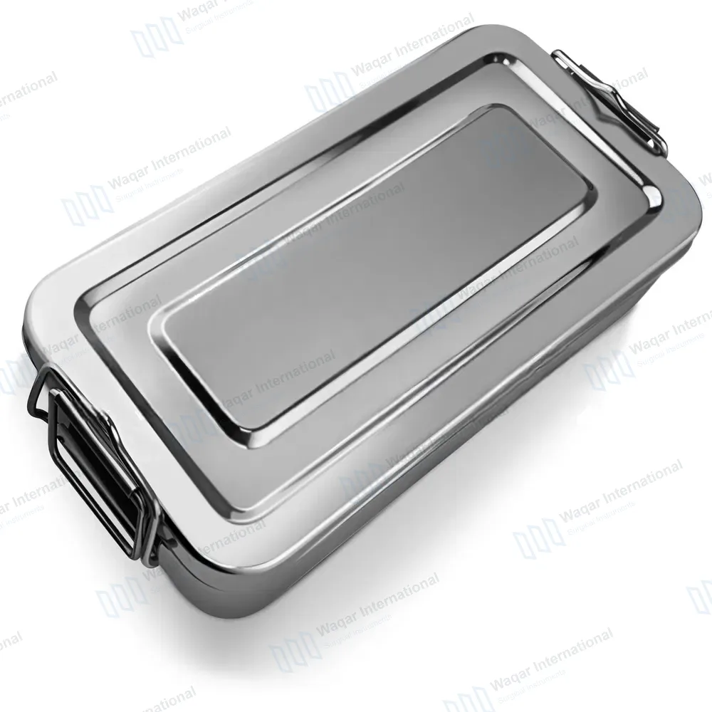 Instrument Tray Box 5″x10″x2″ with Lid & Lock Handles