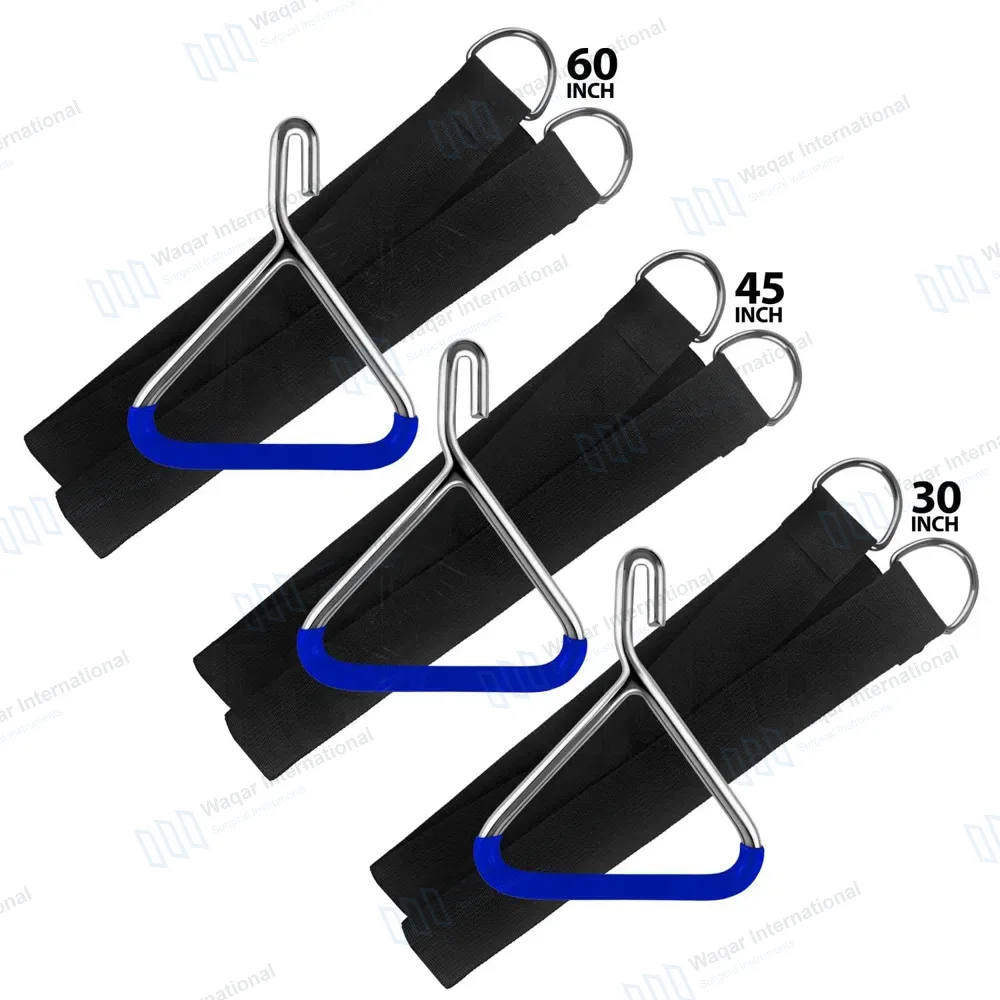 3 Pcs Nylon OB Calf Pulling Straps 30″, 45″ 60″ with Hook Handle Set