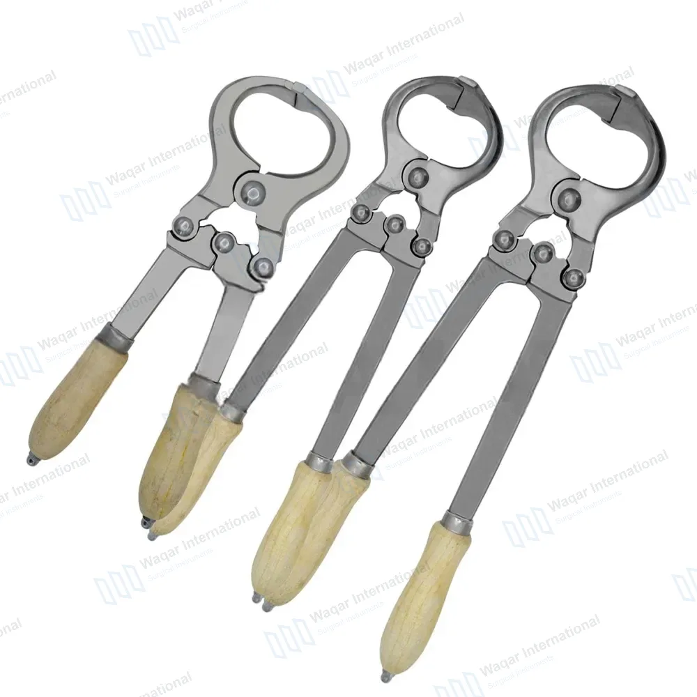 3 Burdizzo Style Castration Forceps 12″, 16″, 18″ with Wooden Handle