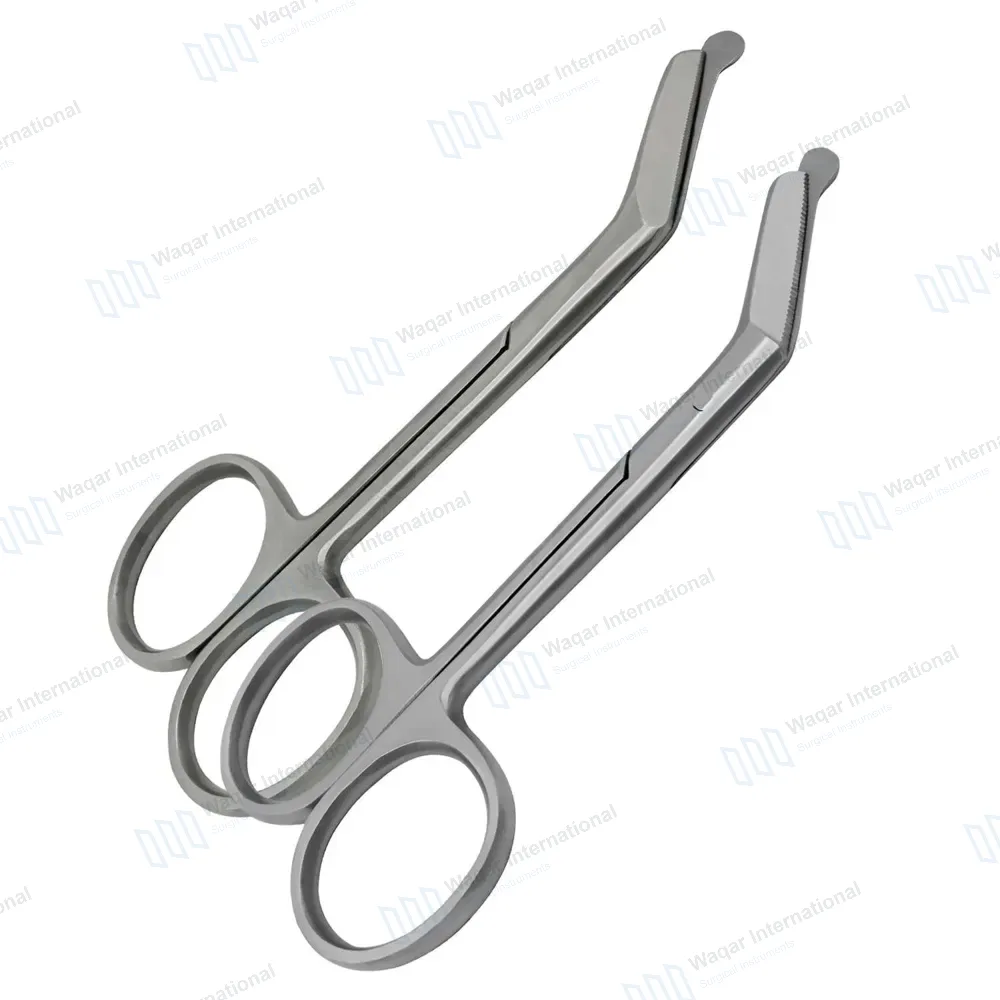 2 Pcs Ostomy Scissors Set 4.5″ Straight & Curved Blade Round Blunt Tips