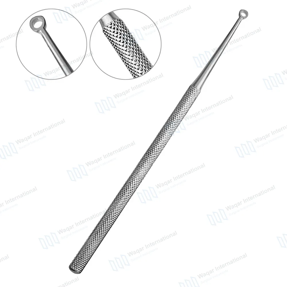 Buck Ear Curette 6.5″ Straight Sharp Ring Blade Size #3