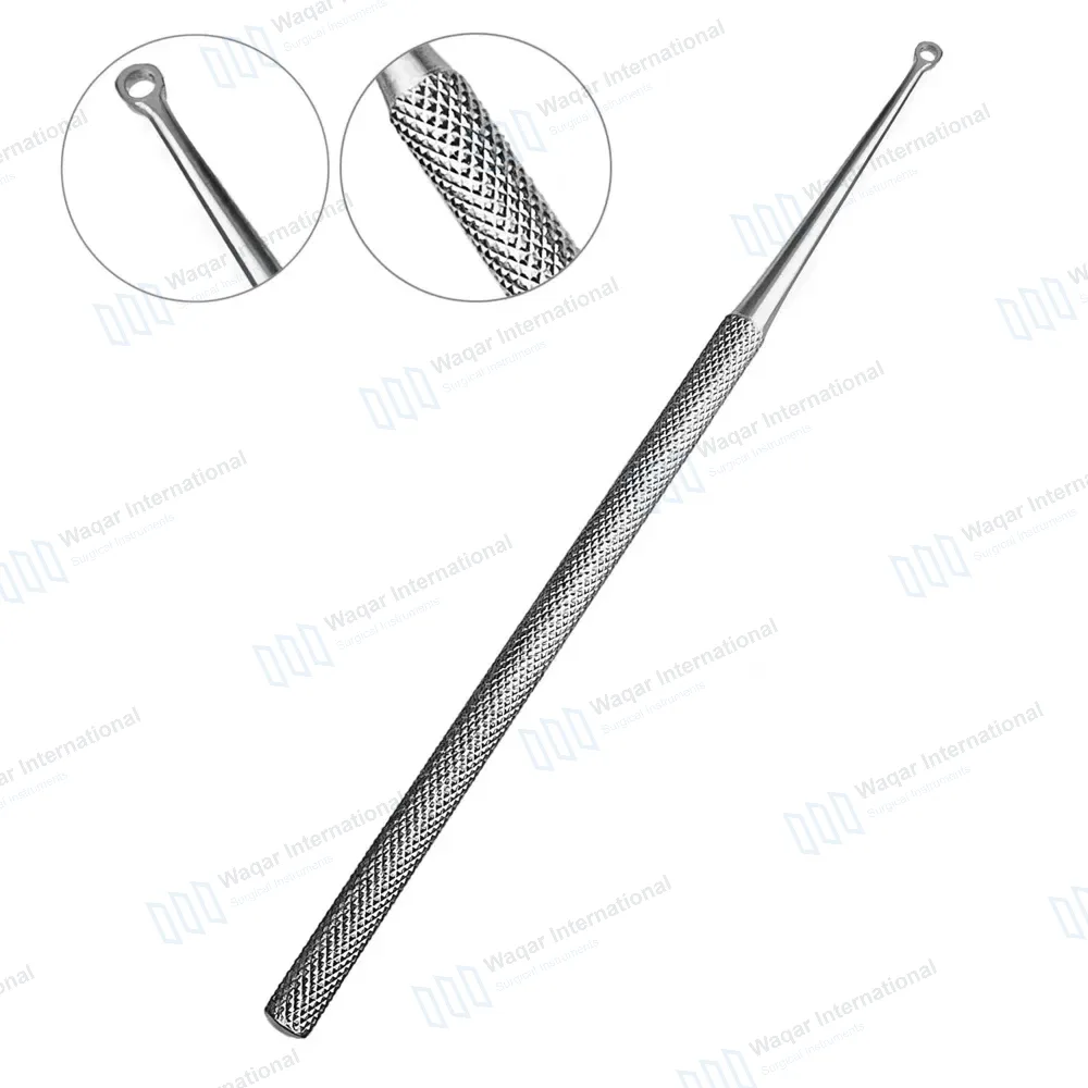 Buck Ear Curette 6.5″ Straight Sharp Ring Blade Size #2
