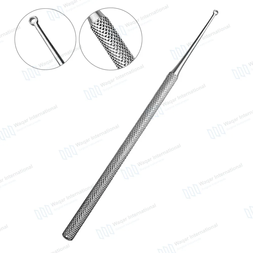 Buck Ear Curette 6.5″ Straight Sharp Ring Blade Size #1