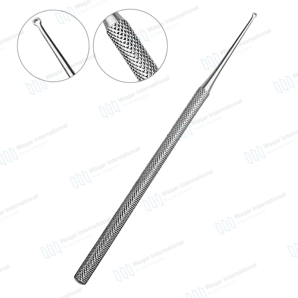 Buck Ear Curette 6.5″ Straight Sharp Ring Blade Size #0
