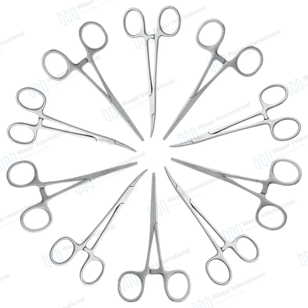 10 Pcs Mosquito Hemostat Forceps Set 5″ Straight + Curved