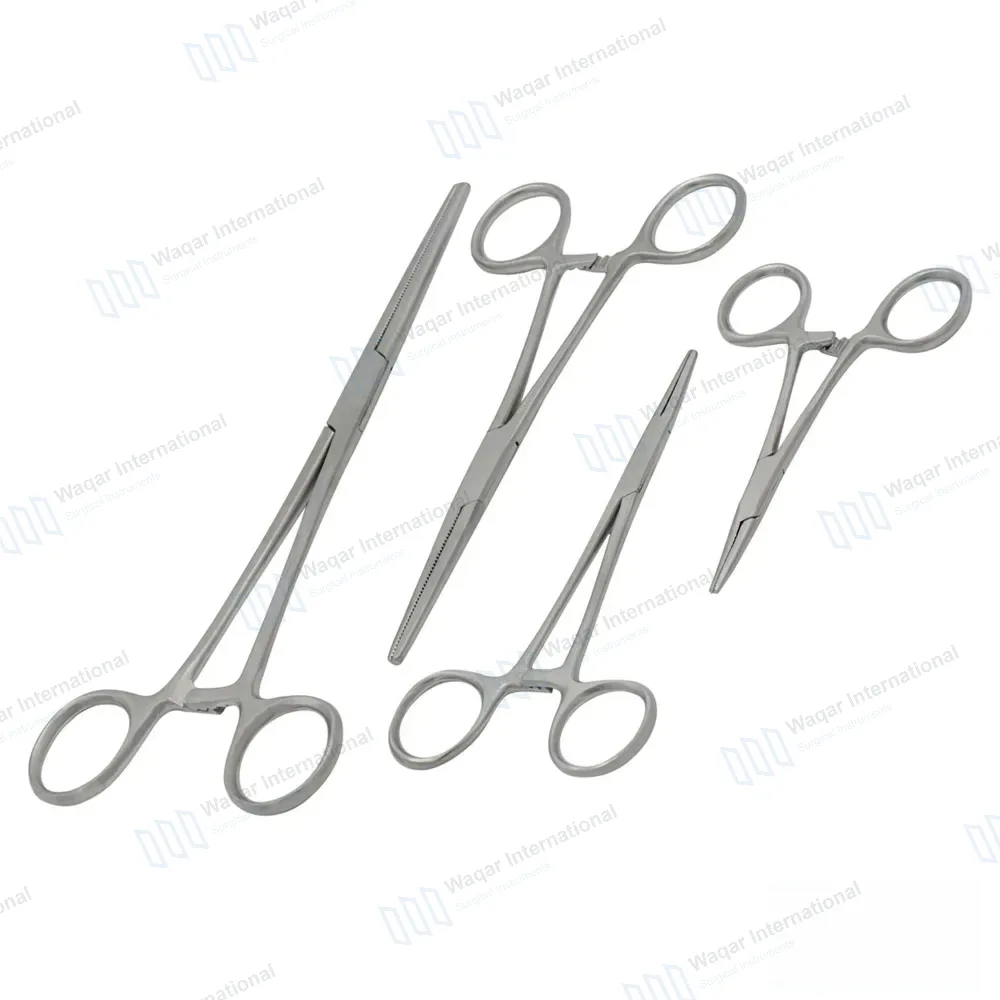 4 Straight Hemostat Set 3.5”, 5″, 6.25″ & 8″