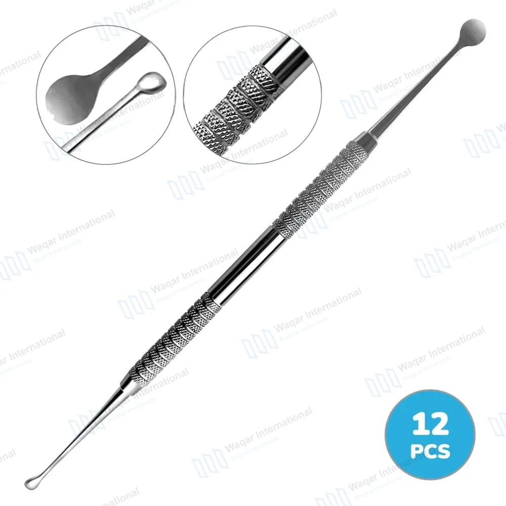 12 Pcs Molt Bone Curette Set #2/4 Double Ended