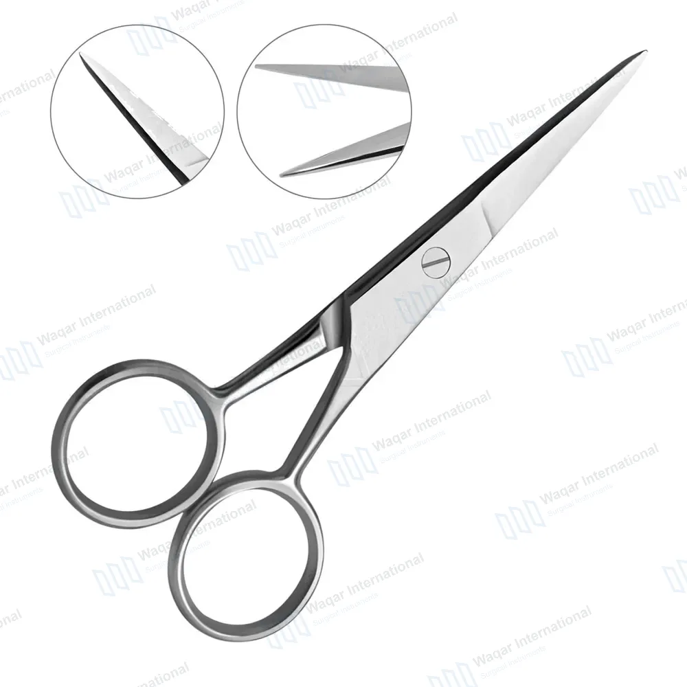 Barber Scissors 4″ Straight Sharp Blades with Ring Handles