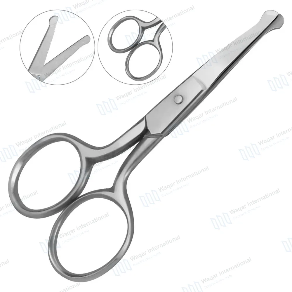 Baby Nail Safety Scissors 3.5″ Curved Rounded Tips Polished Finish