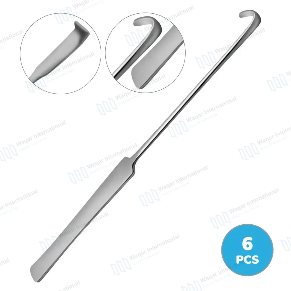 6 Pcs Spay Snook Hook Set 8″ Curved 5-6mm Wide Blunt Tip Flat Handle