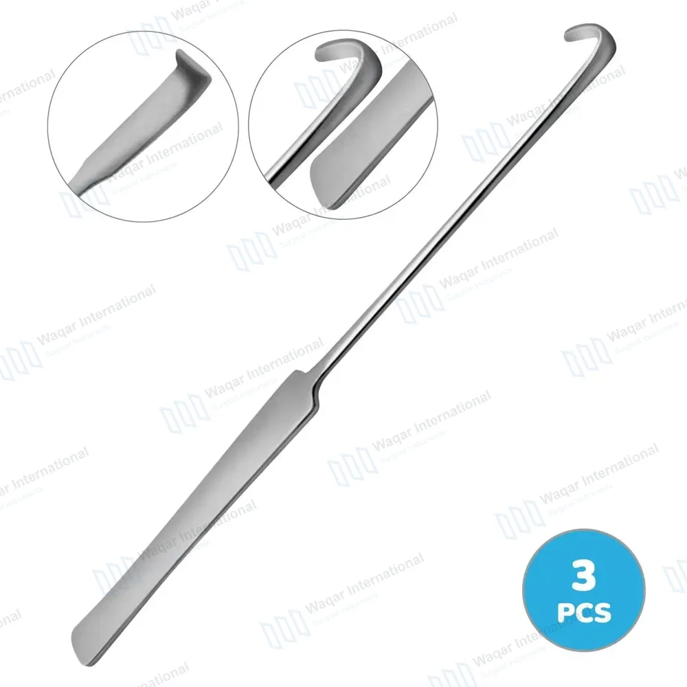 3 Pcs Spay Snook Hook Set 8″ Curved 5-6mm Wide Blunt Tip Flat Handle