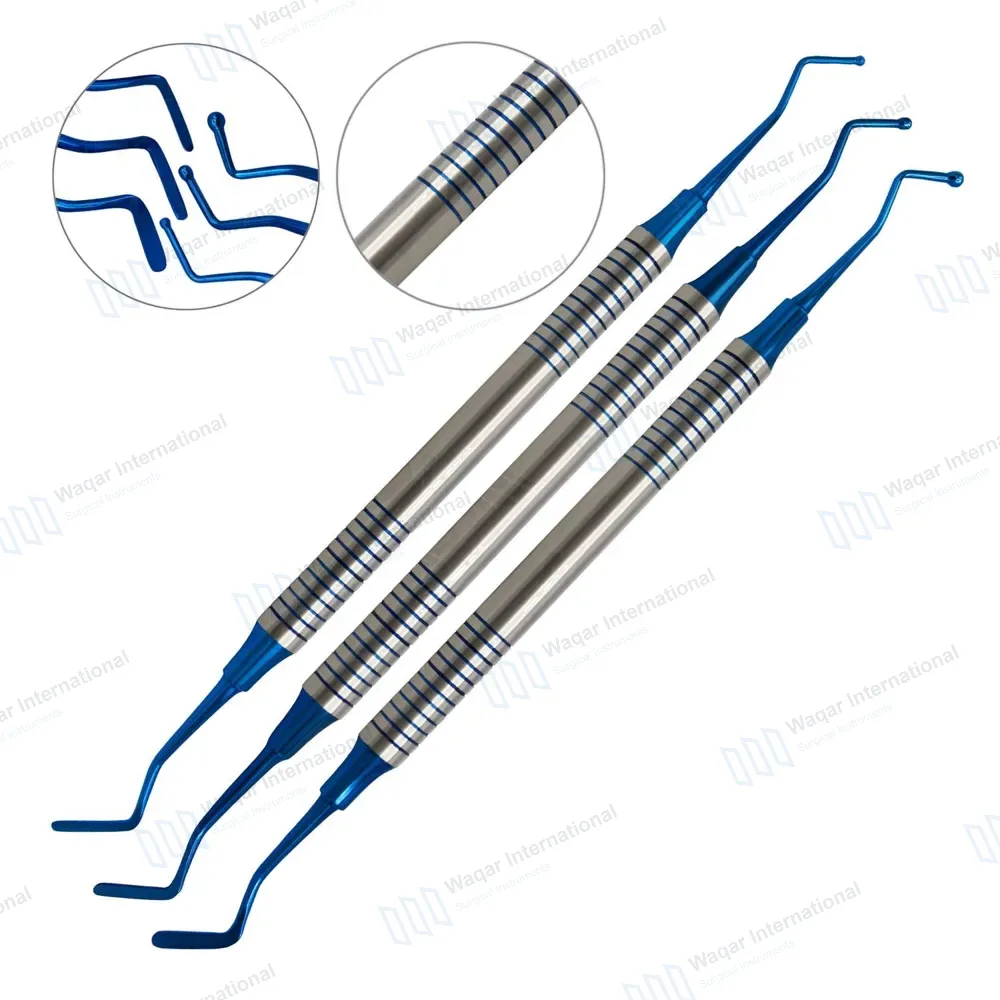 3 Pcs Ball Burnisher/Flat Plastic Composite Filling Dental Restorative Instruments – Blue