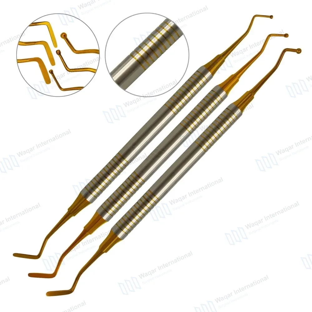 3 Pcs Ball Burnisher/Flat Plastic Composite Filling Dental Restorative Instruments – Gold