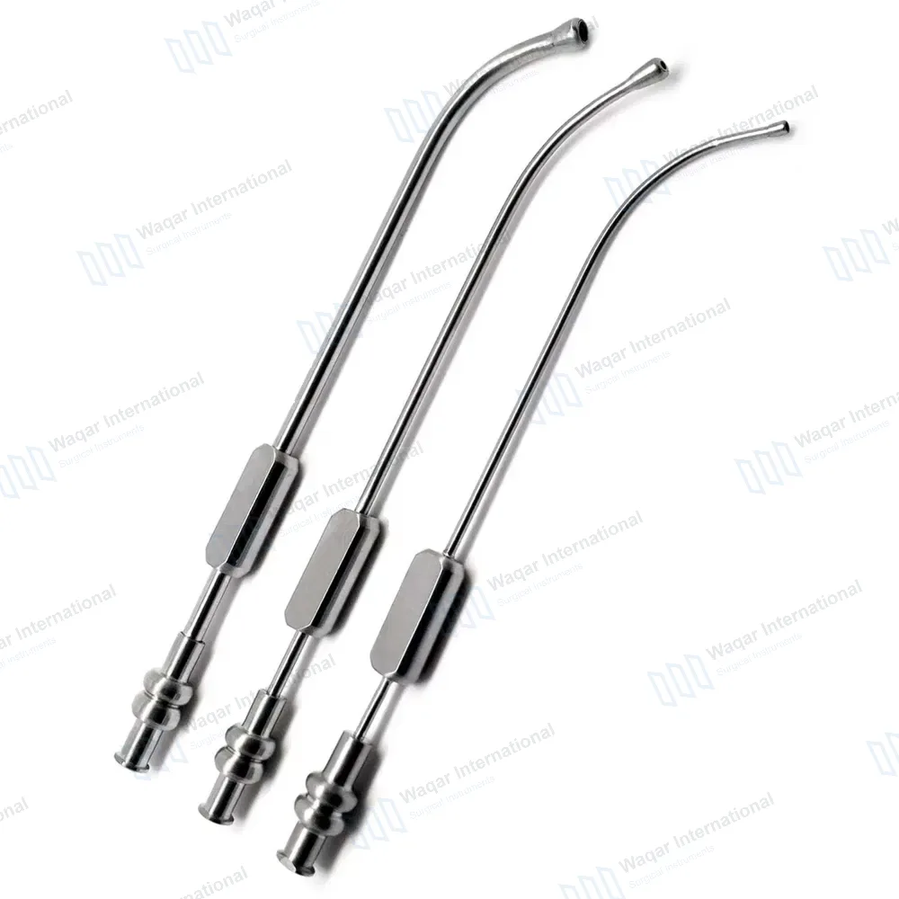 3 Von Eicken Antrum Cannula Set 6″ Long Curved 2.5mm, 3mm, 4mm Tip