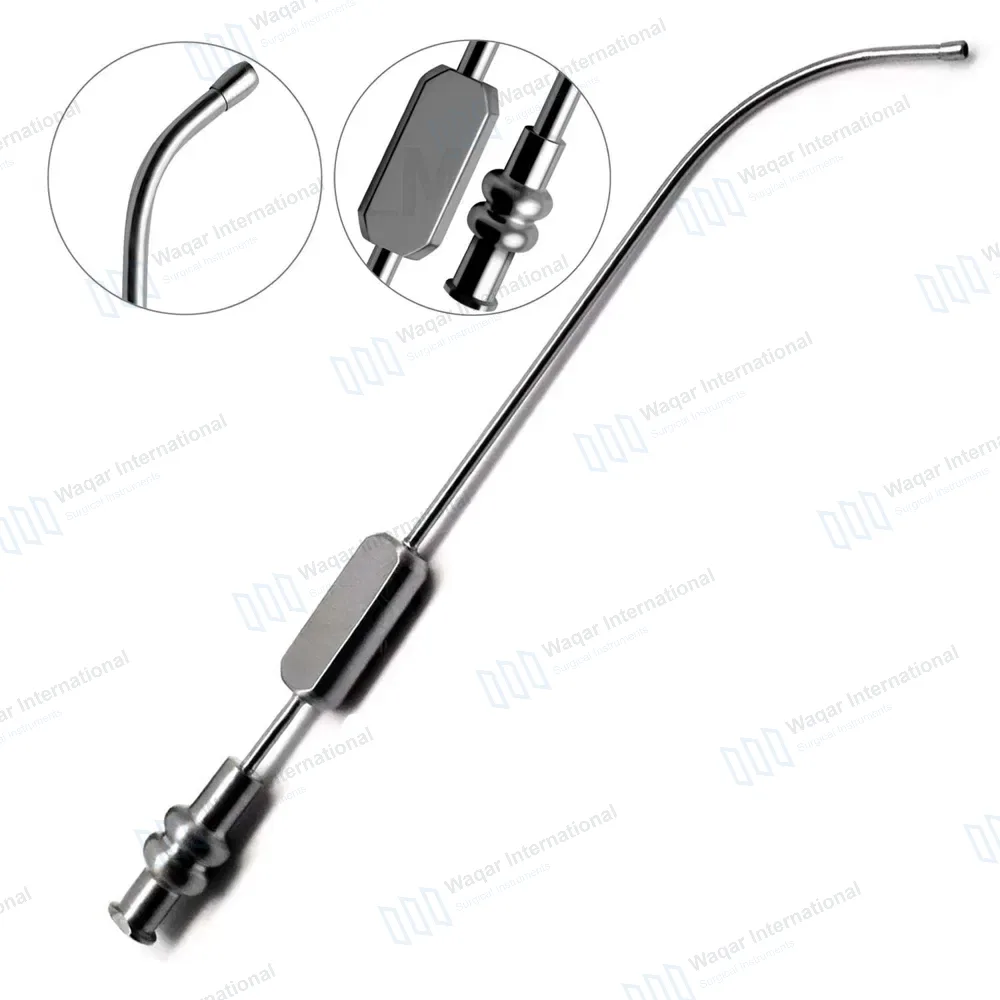 Von Eicken Antrum Cannula 6″ Long Curved 2.5mm Bulbous Tip