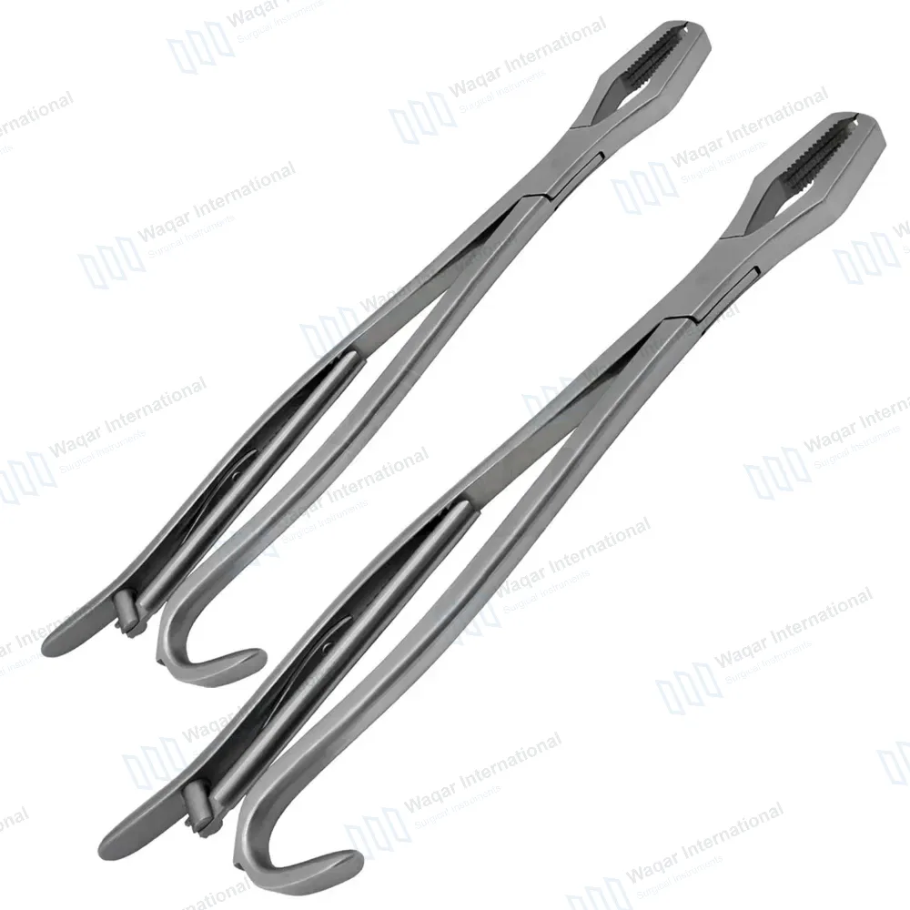 2 Lane Bone Holding Forceps Set 13″ & 17″ with Ratchet