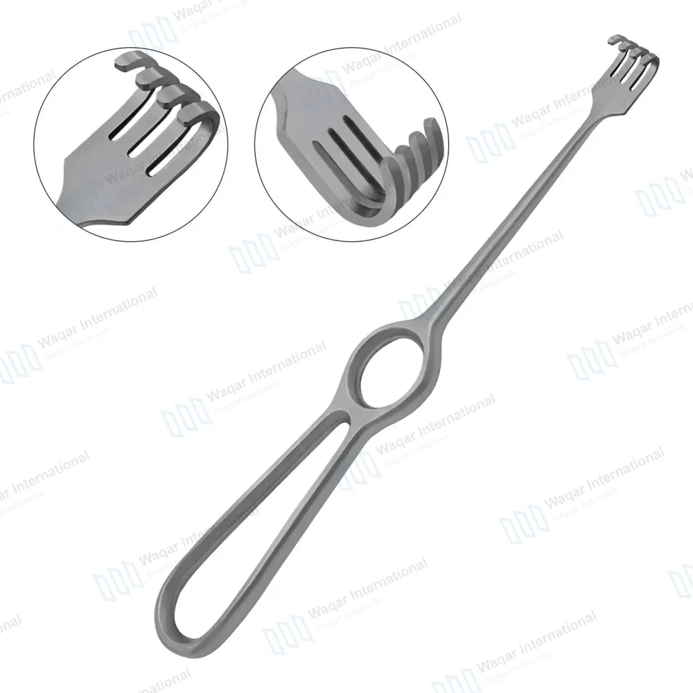 Volkman Retractor 8.5″ Ring Handle with 4 Blunt Prongs