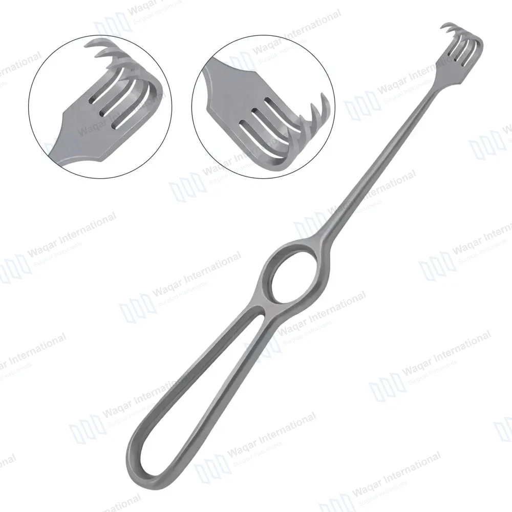 Volkman Retractor 8.5″ Ring Handle with 4 Sharp Prongs