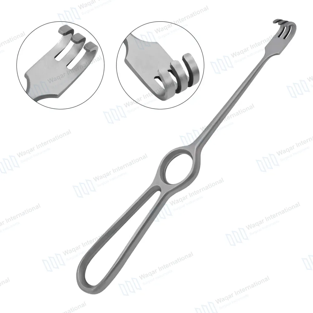 Volkman Retractor 8.5″ Ring Handle with 3 Blunt Prongs