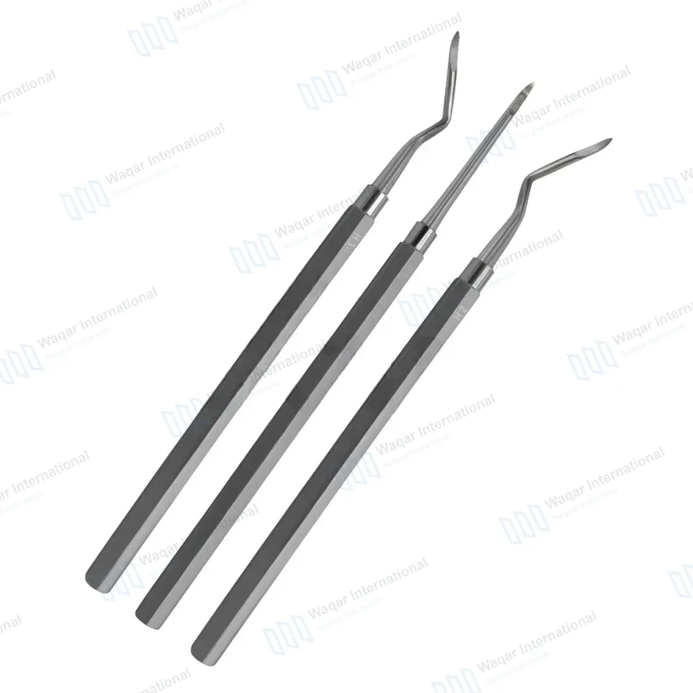 3 Pcs Heidbrink Root Tip Pick Elevator Set H1, H2 & H3 Pointed Tips