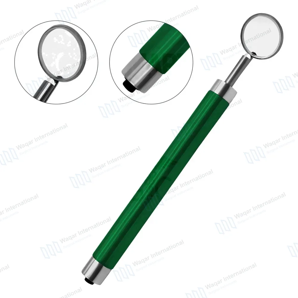 Dental Mirror with Light – Green Color Handle