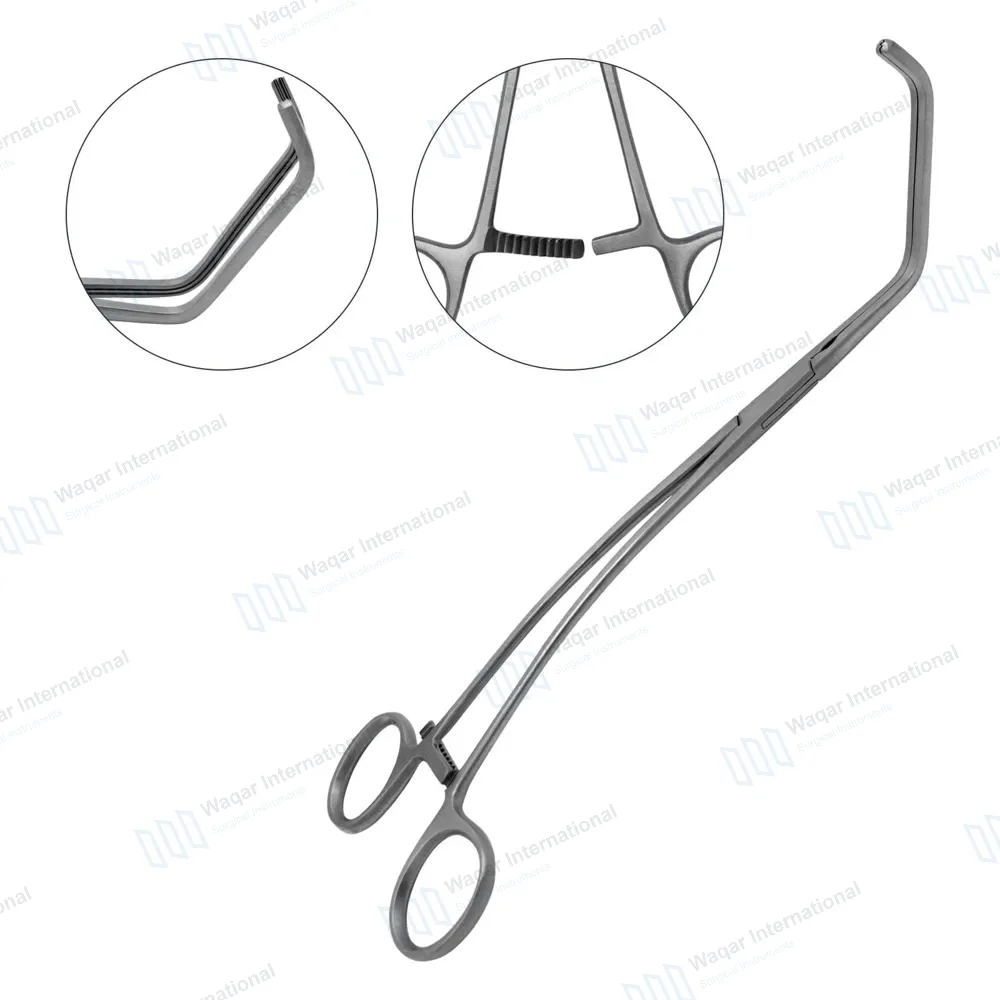 DeBakey Tangential Occlusion Clamps 11″ Double Angled 75mm Long x 17mm Deep Jaws