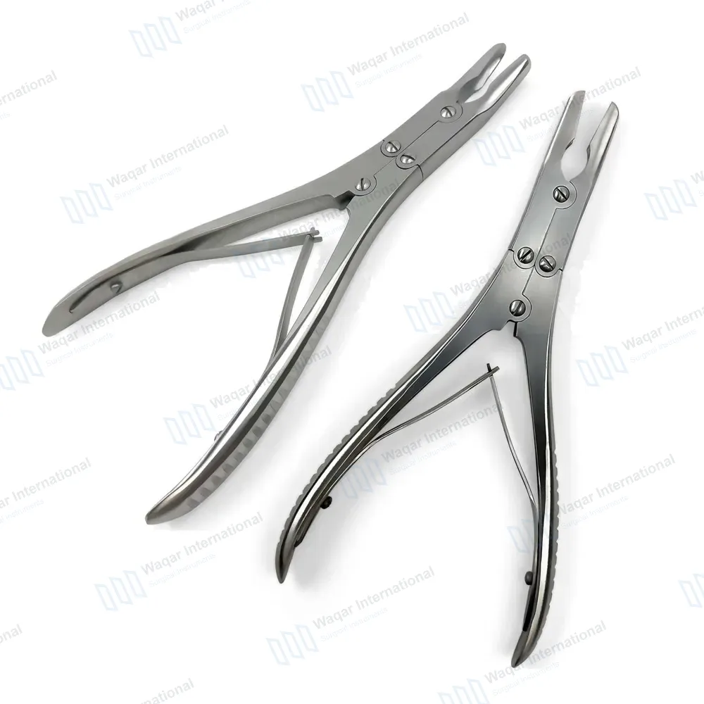 2 Ruskin Bone Rongeur 6″ Straight & Curved 3mm Bite Double Action