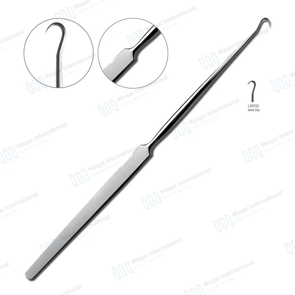 Gillies Skin Hook 7″ Large 4mm Dia Sharp Round Tip