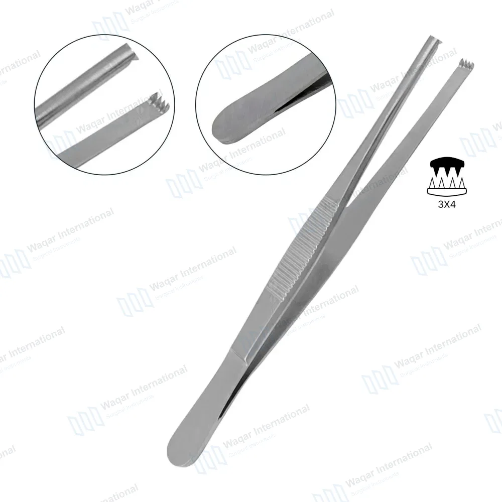 Thumb Tissue Forceps 3×4 Teeth 6″