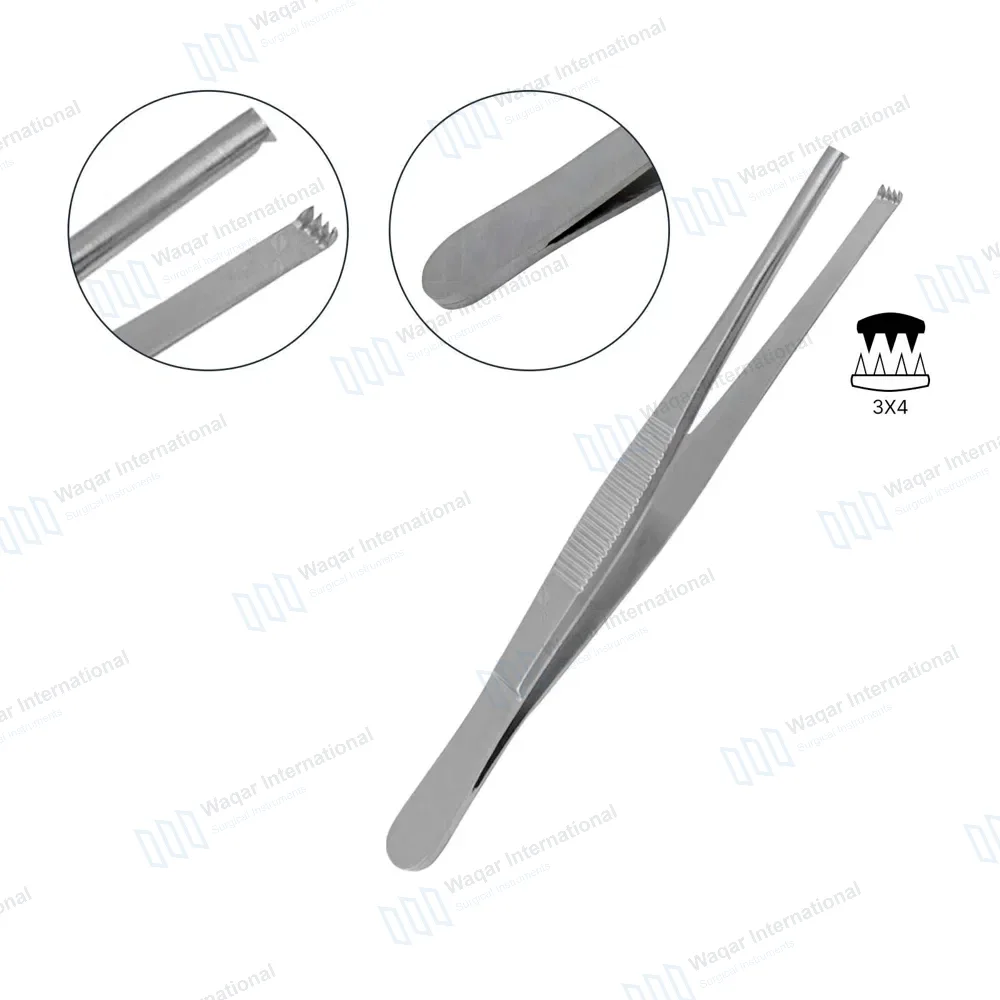 Thumb Tissue Forceps 3×4 Teeth 5″