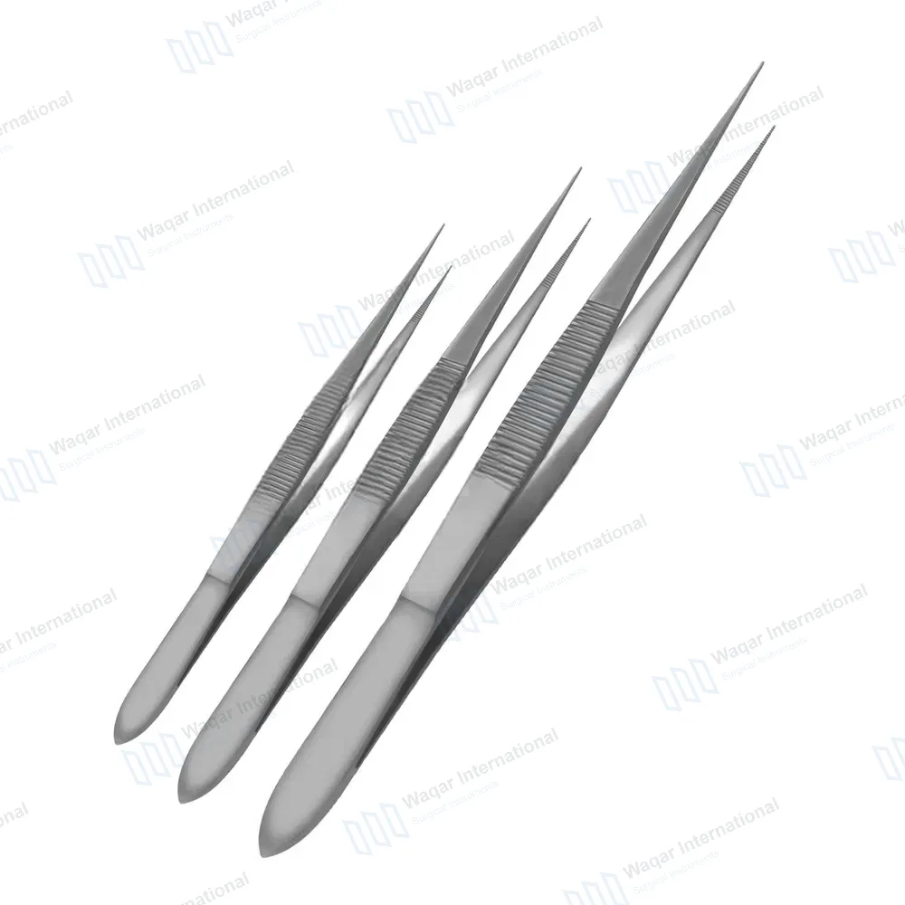 3 Pcs Splinter Forceps Set 3.5″, 4.5″, 5″ Straight Serrated Tips