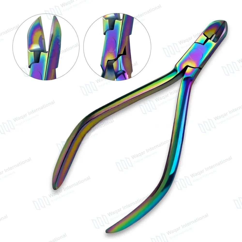 Rainbow Hard Wire Cutter 15 Degree Curved Orthodontic Plier